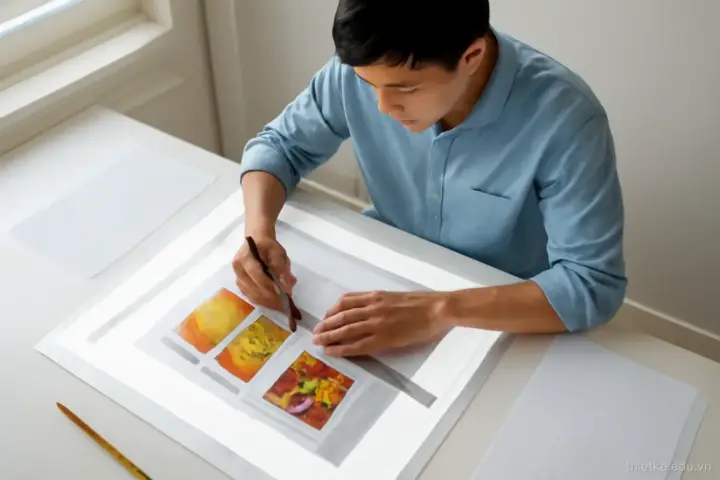 Dựng lưới bố cục từ con số: lề, cột, rãnh và lưới dòng cho khổ A4