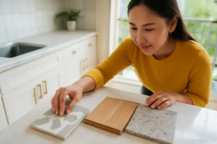 Vật liệu hoàn thiện cho khí hậu nóng ẩm: sàn, tường và mặt bàn bếp