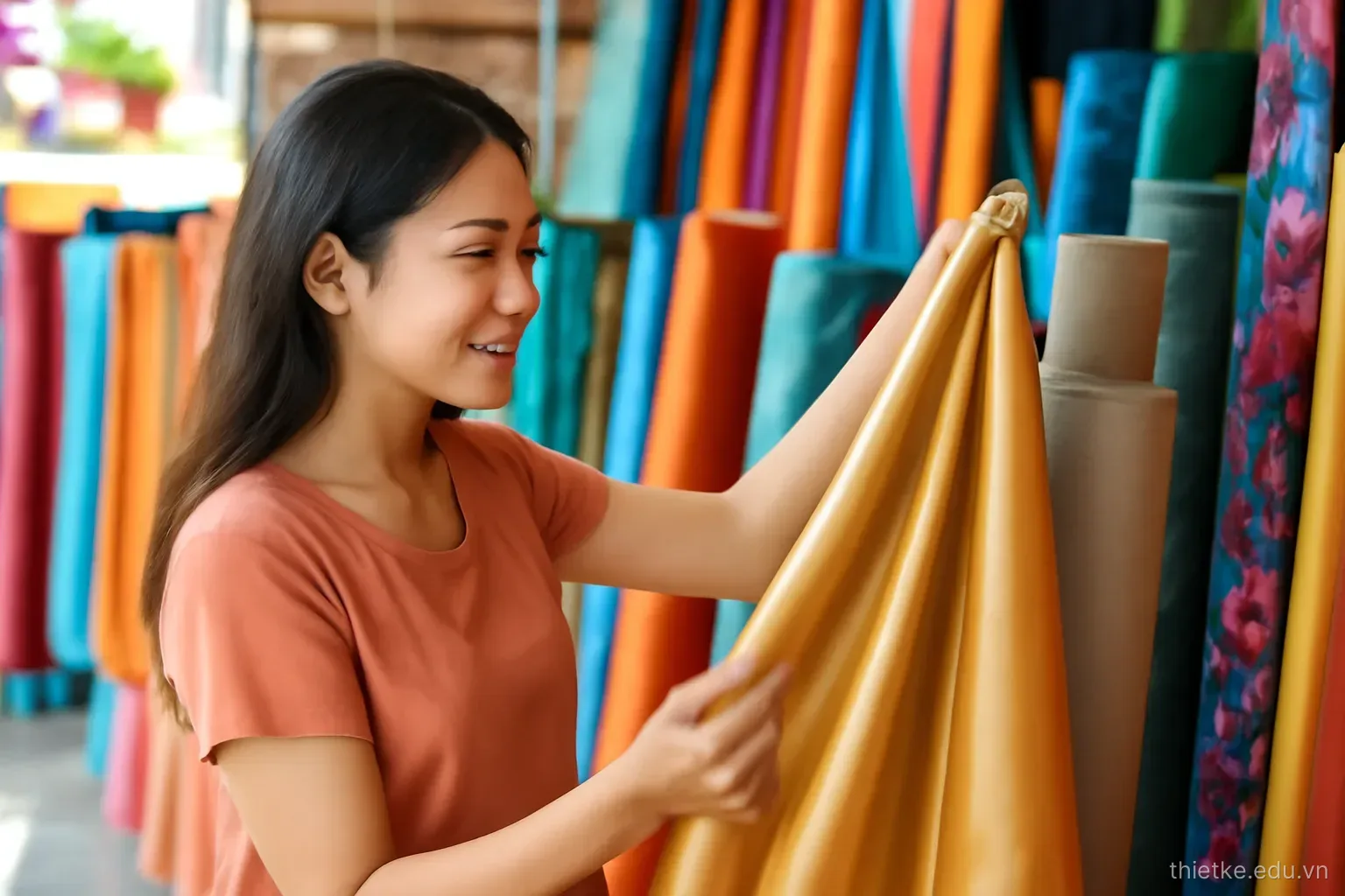 Đọc chất liệu vải: dệt thoi, dệt kim, định lượng và độ rũ